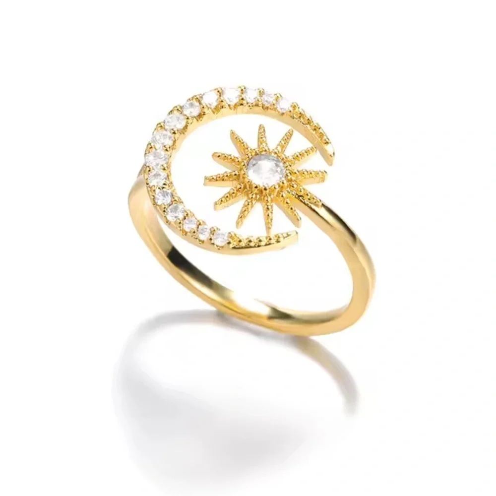 Moonlit Radiance Starburst 18KGold Ring